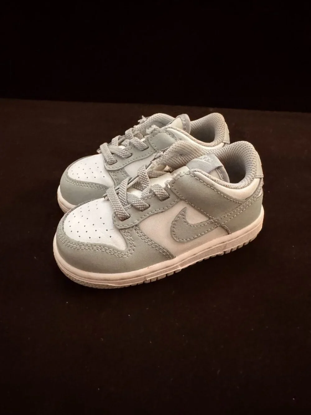 Nike Dunk Low Baby/Toddler White Light Smoke Grey Size 2C